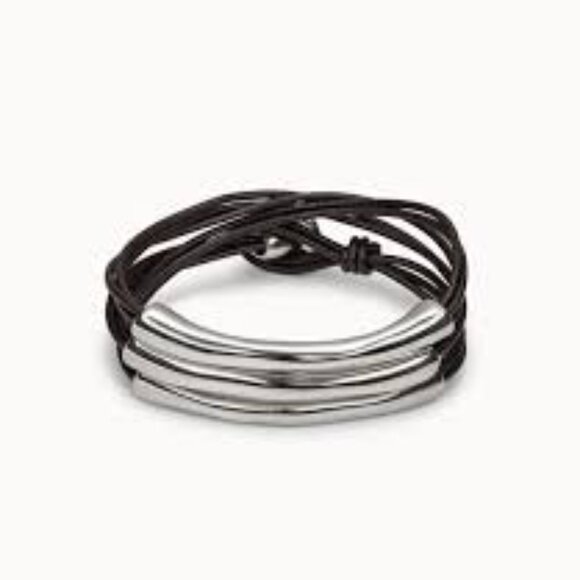 UNOde50 Triple Strand Leather & Silver Bracelet — Handmade in Spain - Picture 6 of 6